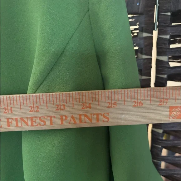 White Floral Print Dress with Green Jacket - Picture 6 of 9